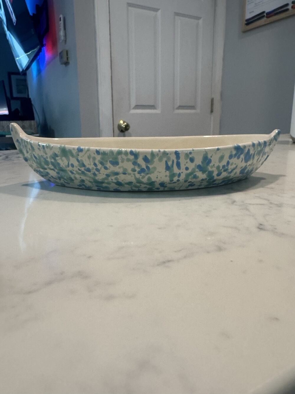 Fratelli Coli Italy Boat Serving Dish Bowl Splatterwear EUC